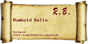 Rumbold Bella névjegykártya